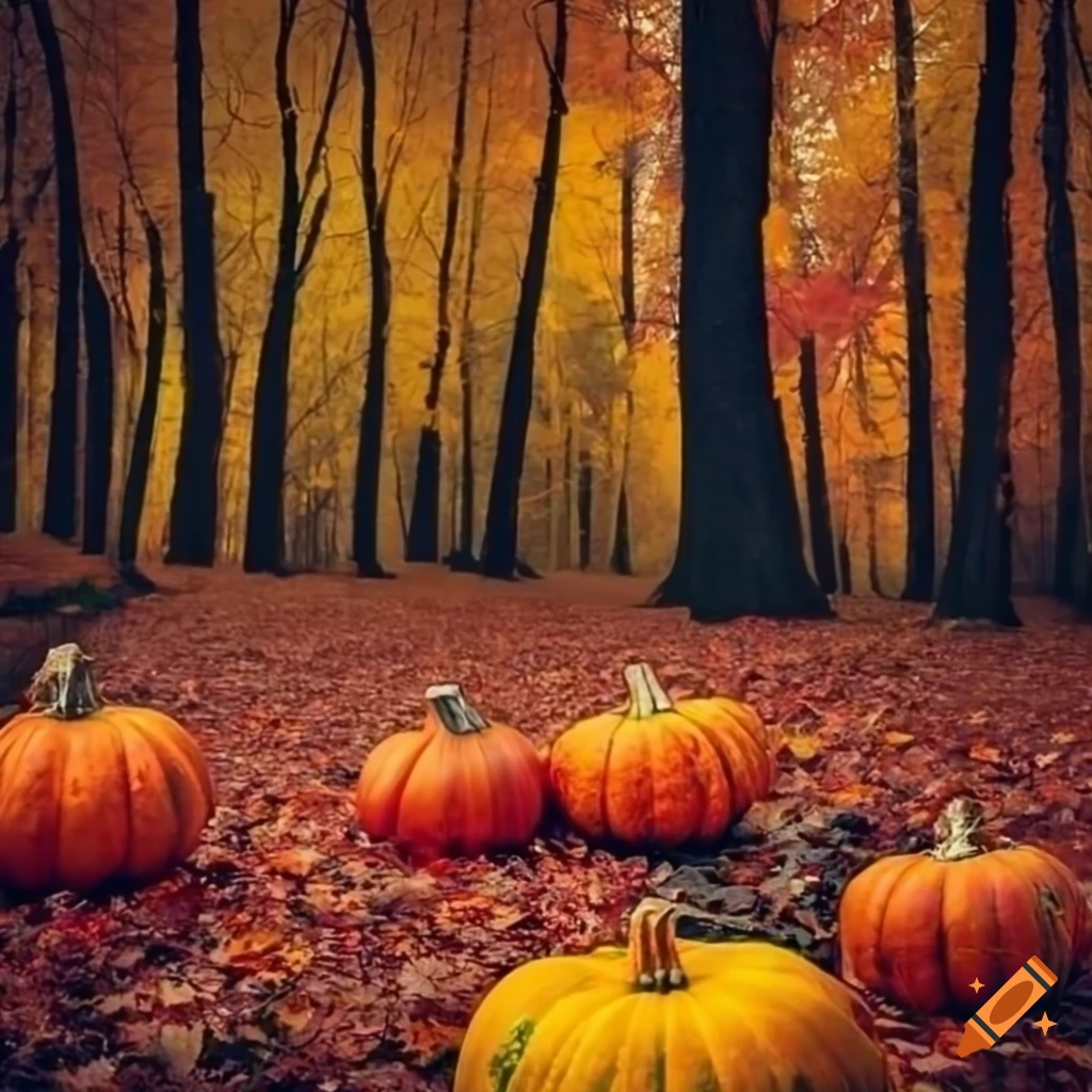 Autumn trees with colorful leaves on a black background on Craiyon