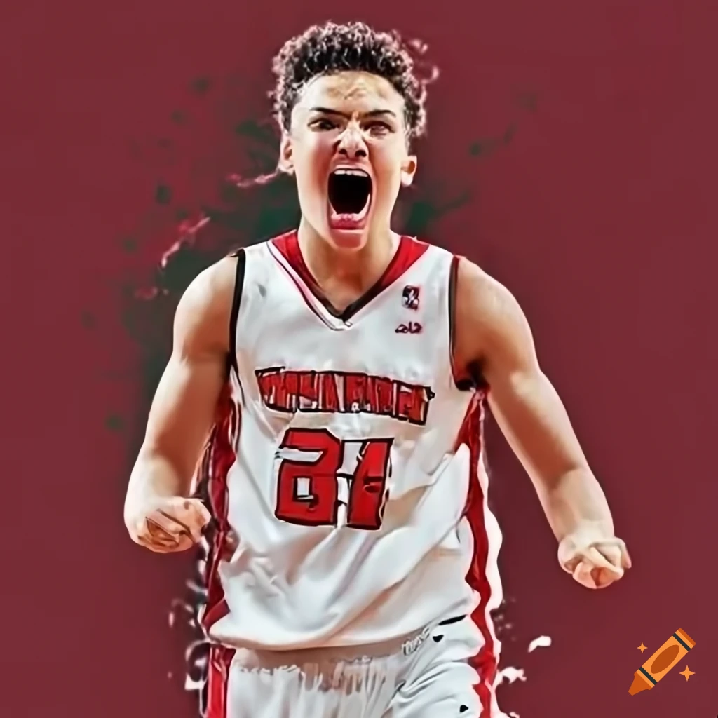 yearbook photo of a Wildcats basketball player in red and white jersey