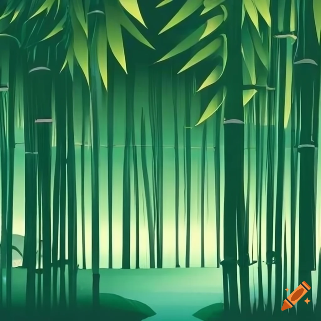 serene bamboo forest with Vietnamese design