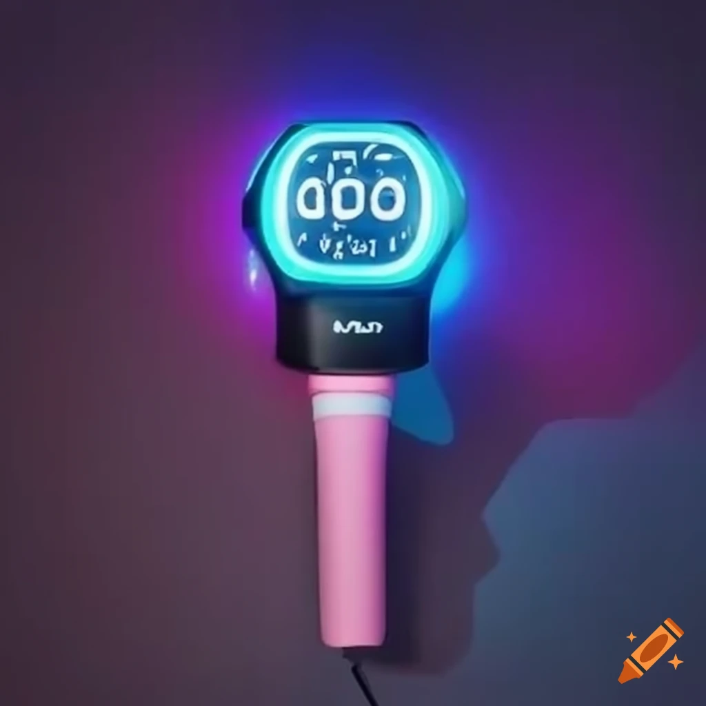 kpop lightstick with gear and alarm clock design