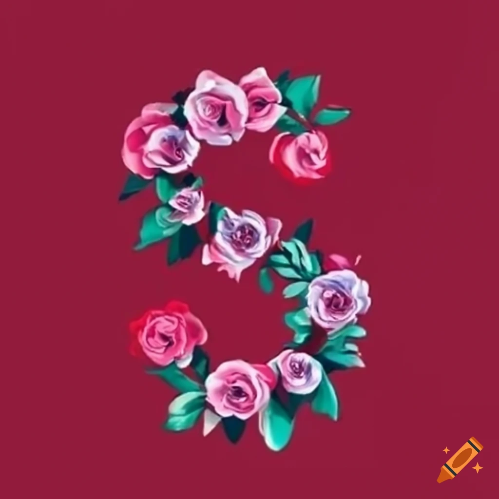red rose floral arrangement in the shape of S