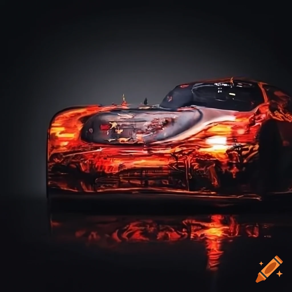oil painting of motorsport race