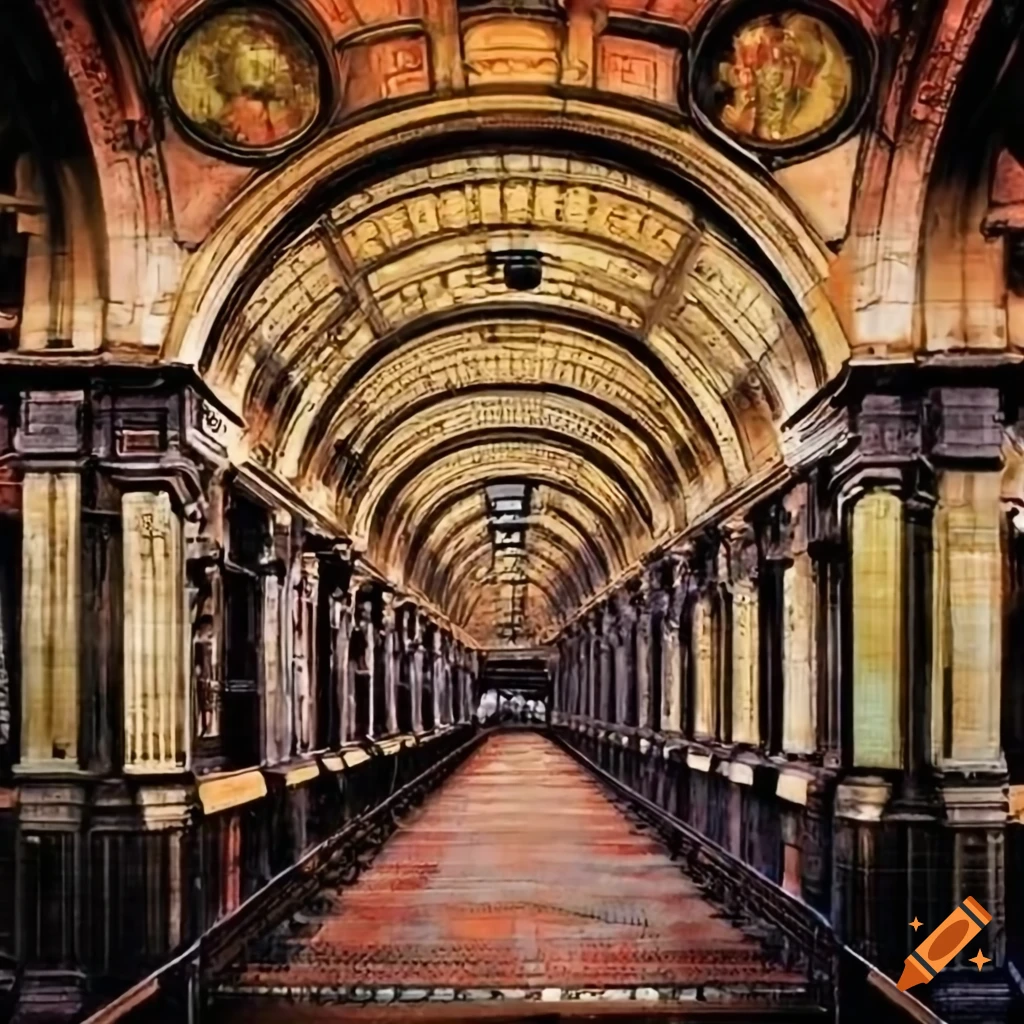 colorful image of a New York subway station from 1904