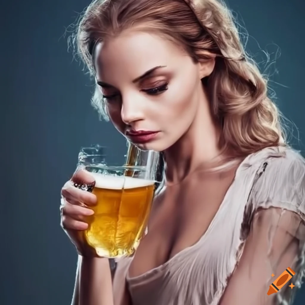 woman enjoying a refreshing beer