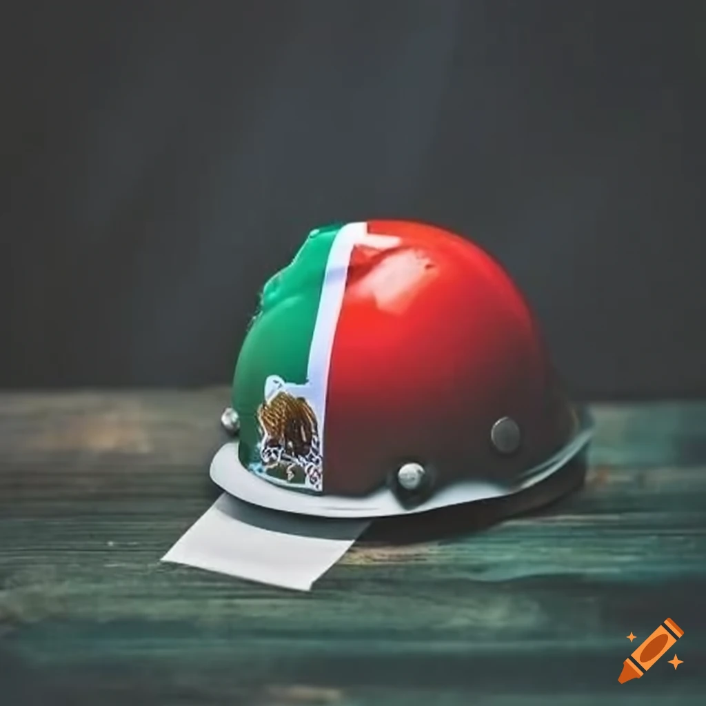 engineer helmet with mexican flag