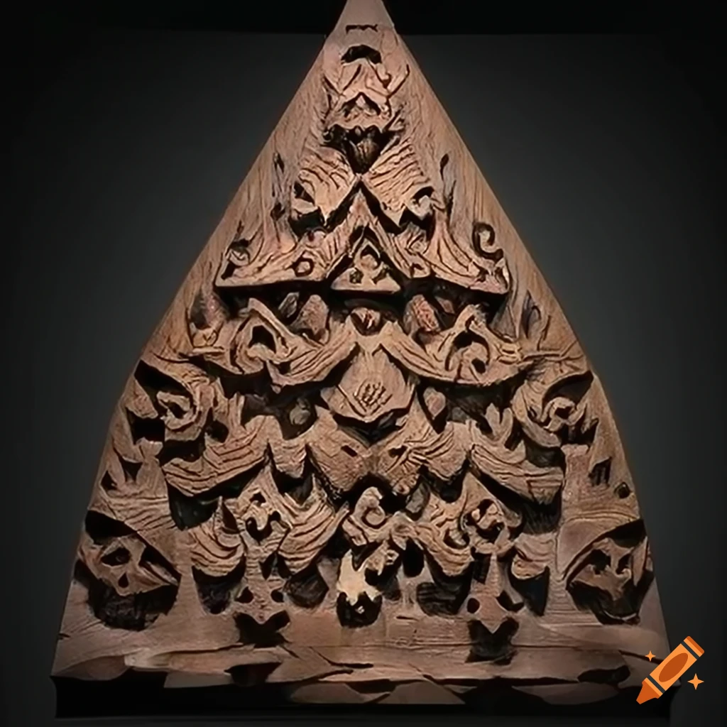 intricate moth werewolf carving