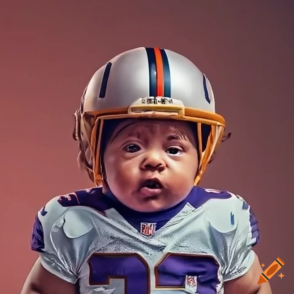 NFL running back with a baby Bjorn
