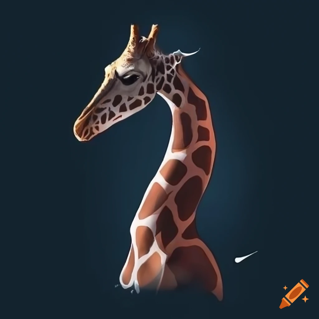 artistic depiction of a giraffe with Nike logo