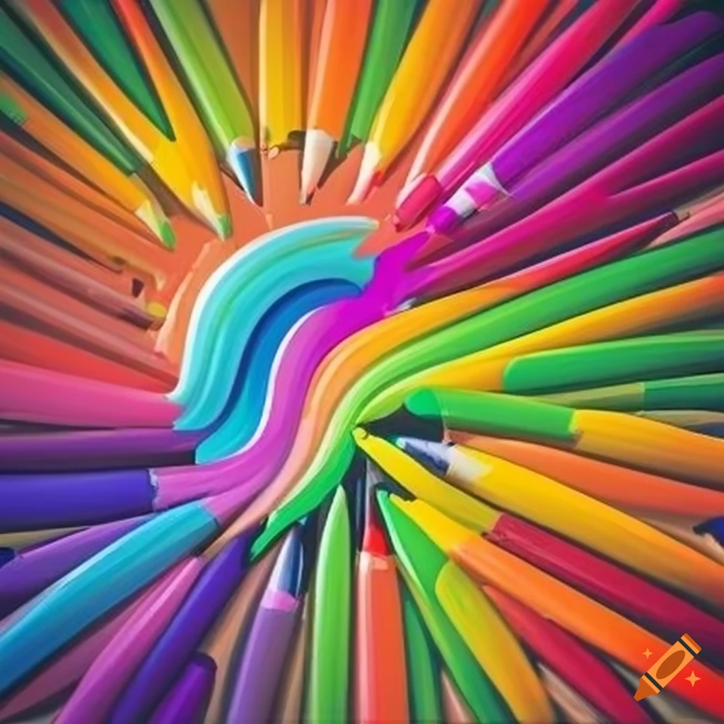 retro colorful logo for crayon company