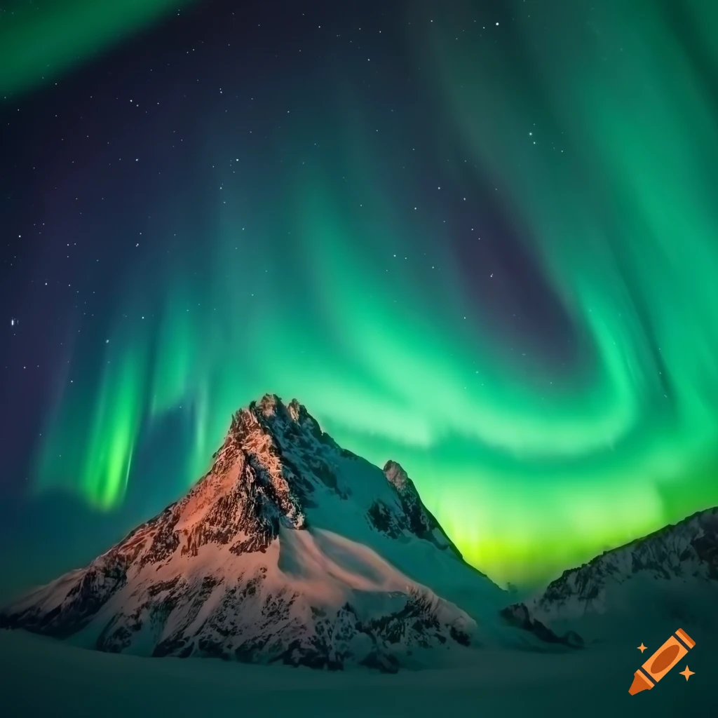illustration of aurora borealis in the night sky