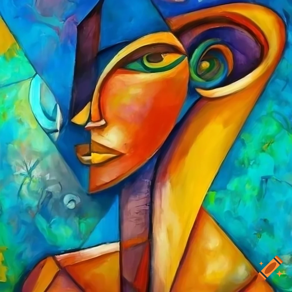 cubist painting depicting nature