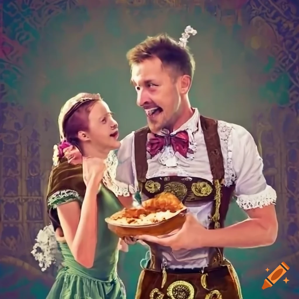 festive Oktoberfest celebration with traditional German food and drinks