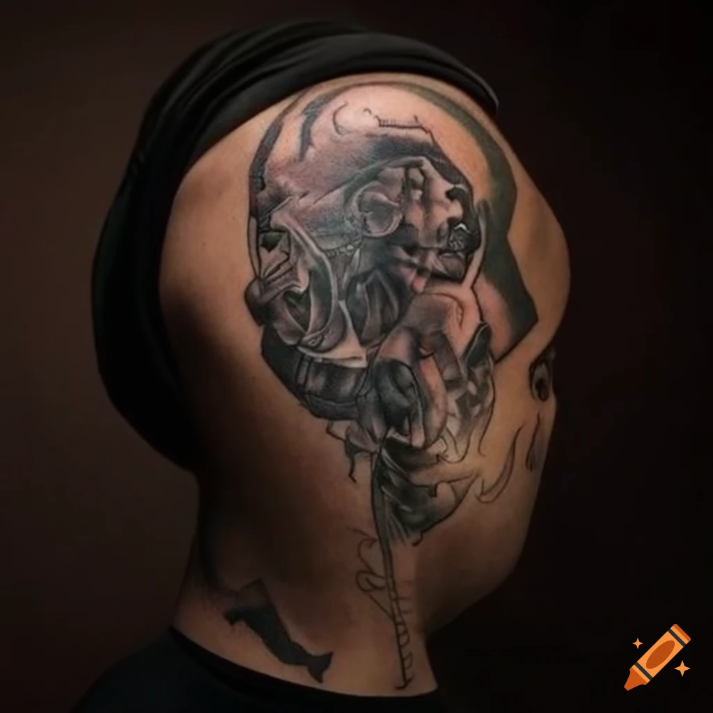 tattoo of the word "VIEDO" on the back