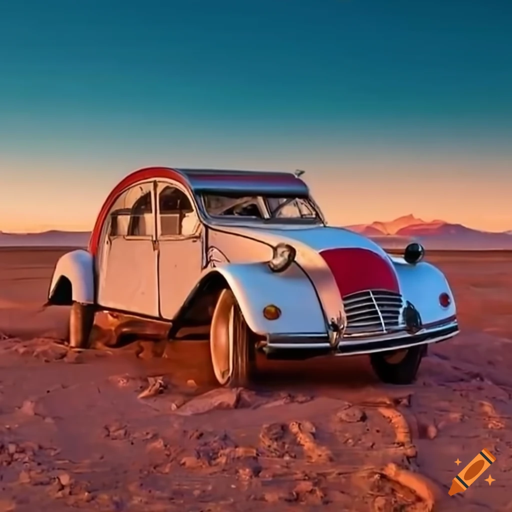 Citroën 2cv in Utah desert landscape