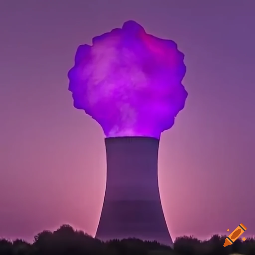 Colorful and sparkling nuclear power plant on Craiyon