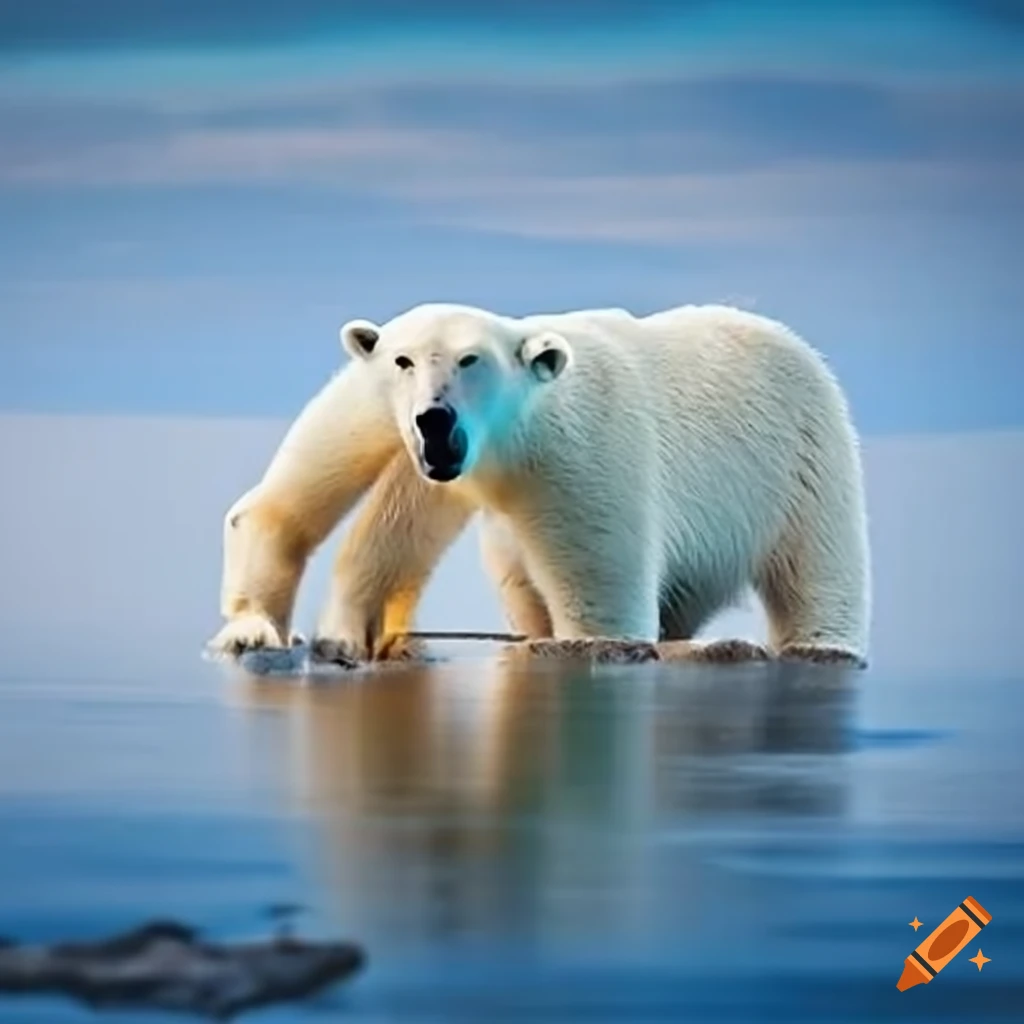 polar bears enjoying a cold drink