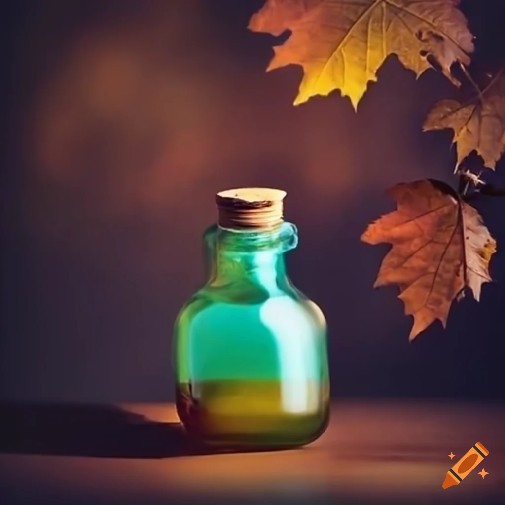 autumn-themed magic potion bottle