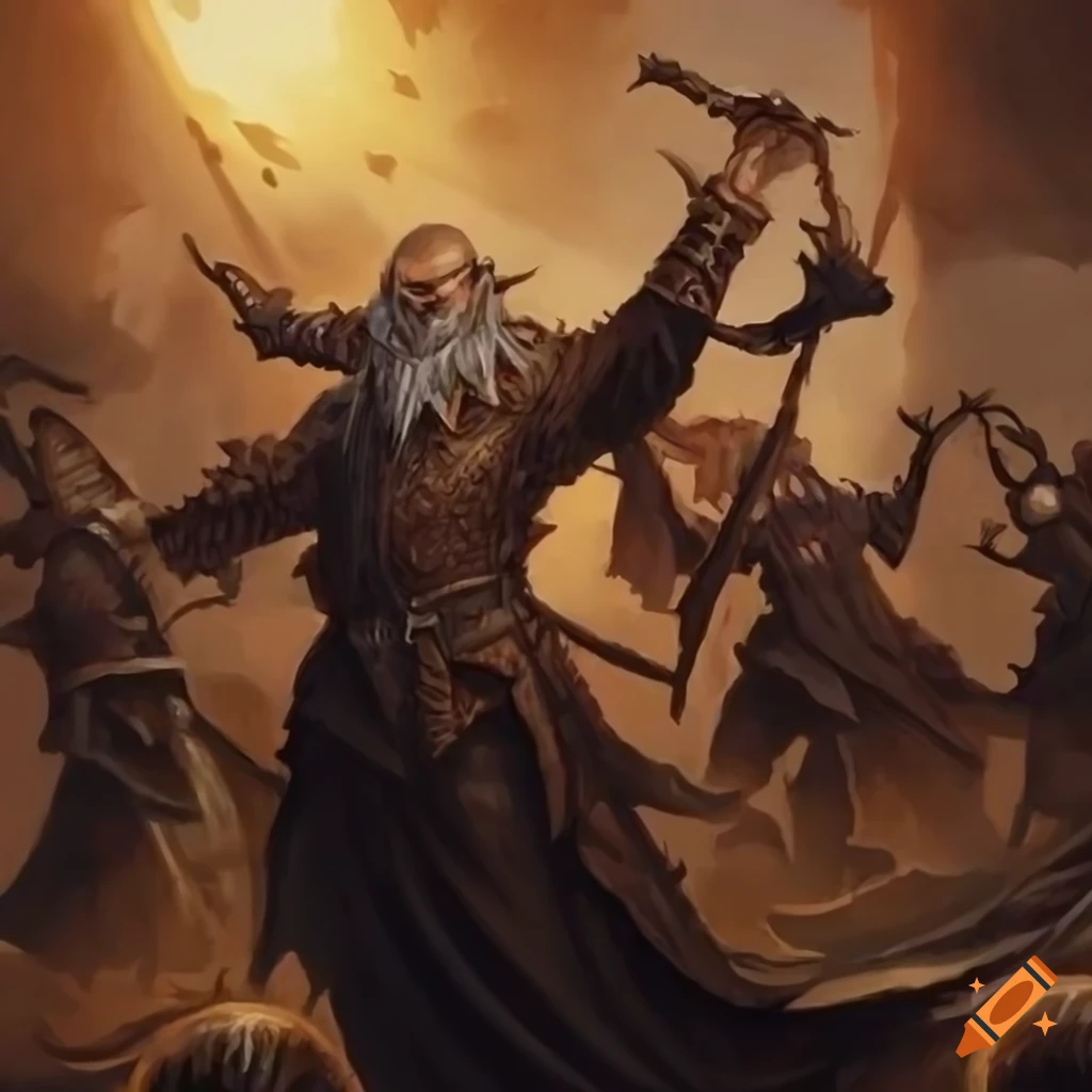 fantasy art of charging monks in the steppe