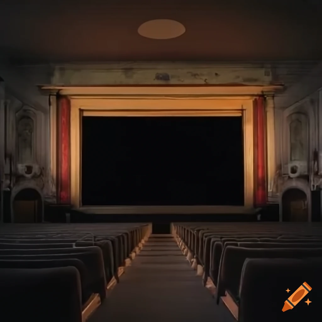 image of an eerie old movie theater