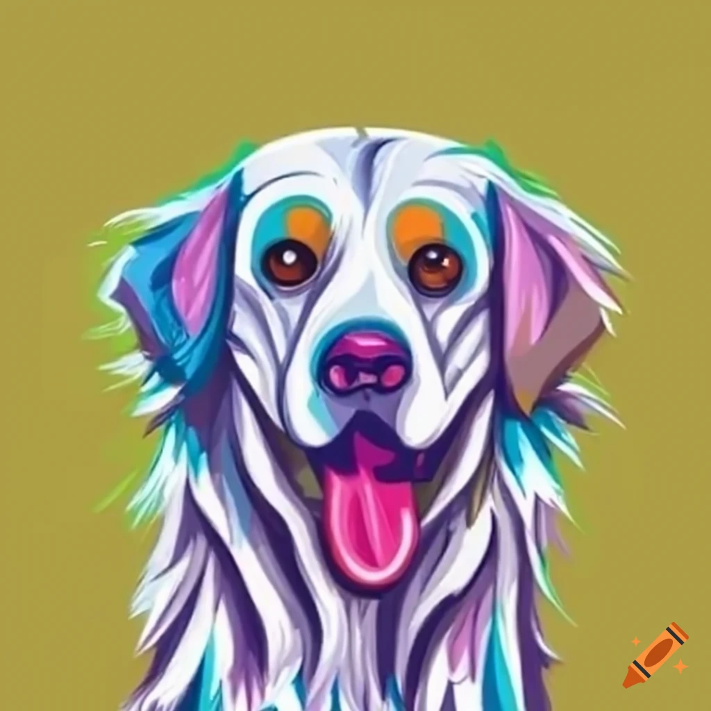 fluffy white golden retriever with brown eyes and nose