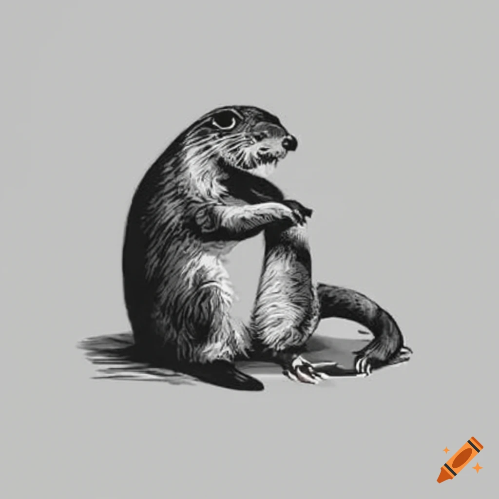 vintage toile pattern with otter design