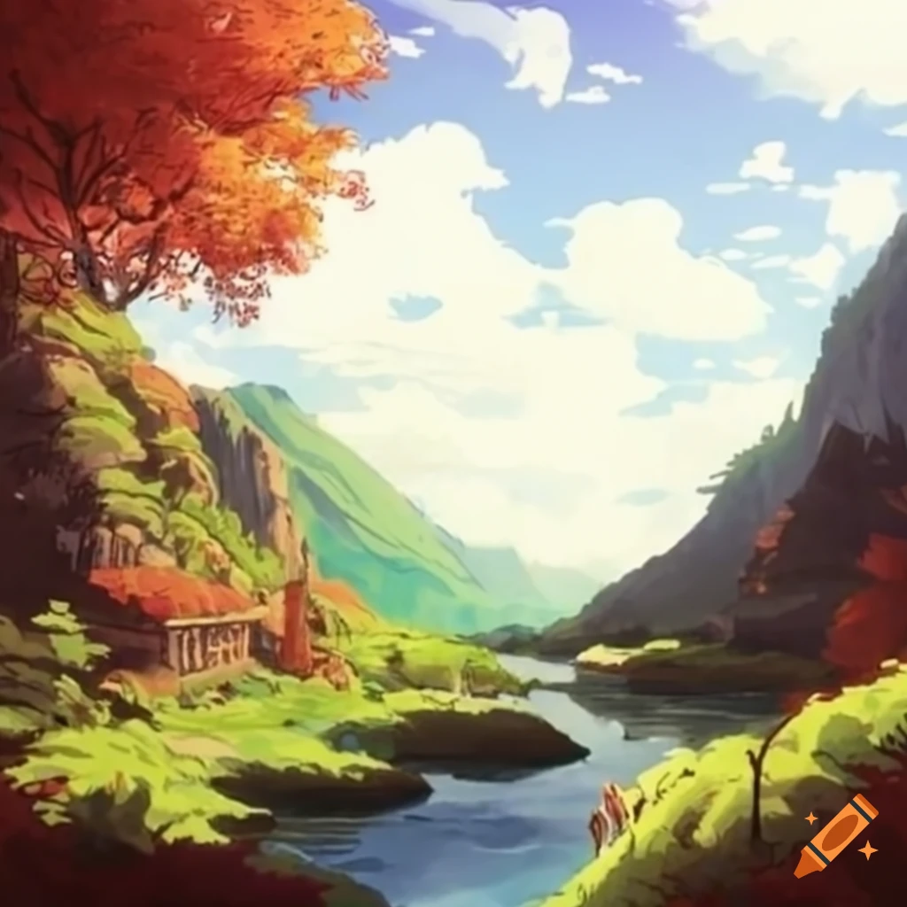 Ghibli-inspired landscape