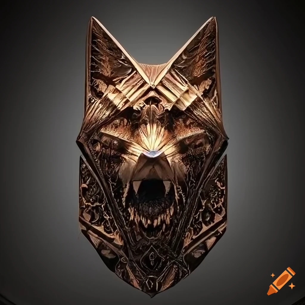 stunning moth werewolf sculpture in architectural stave carving style