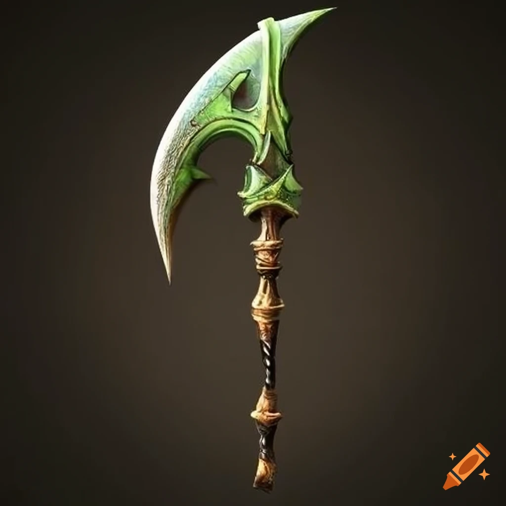 fantasy grass halberd