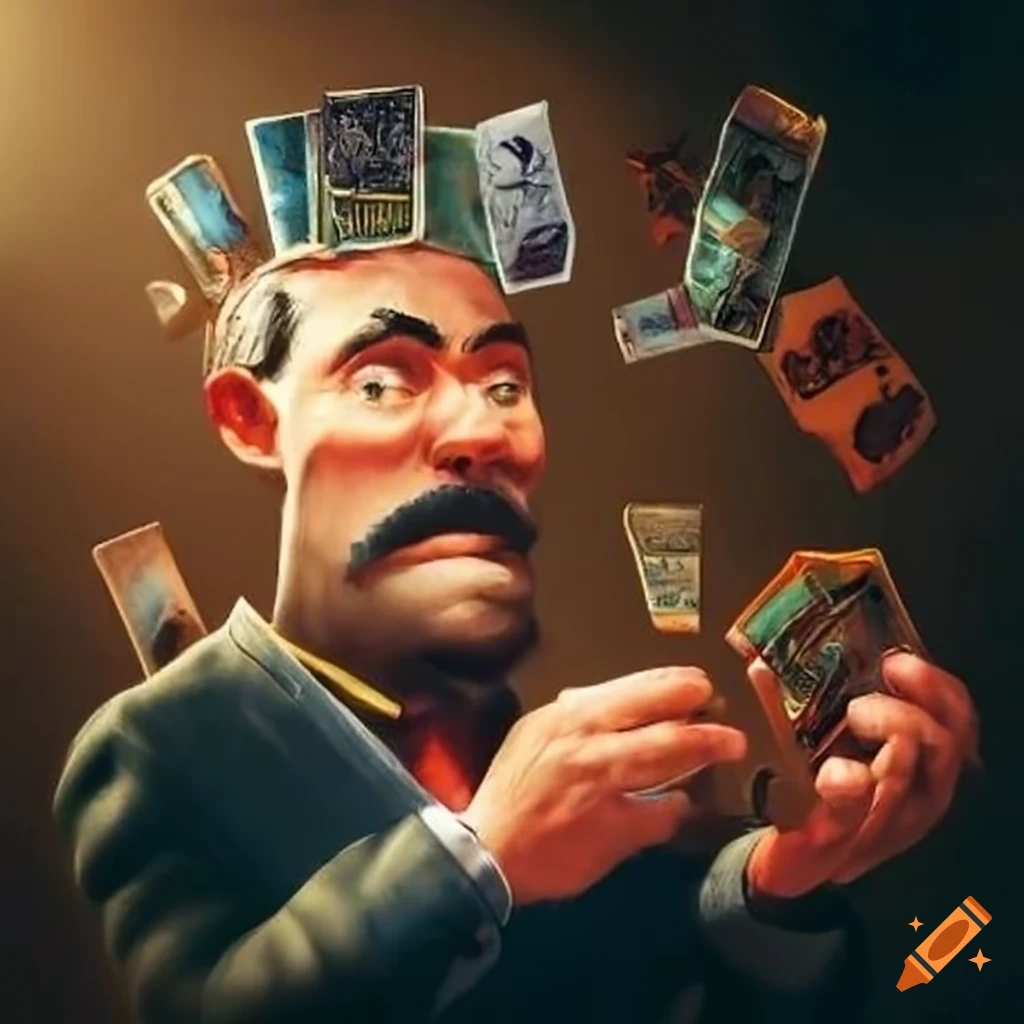 enthusiastic collector with trading cards