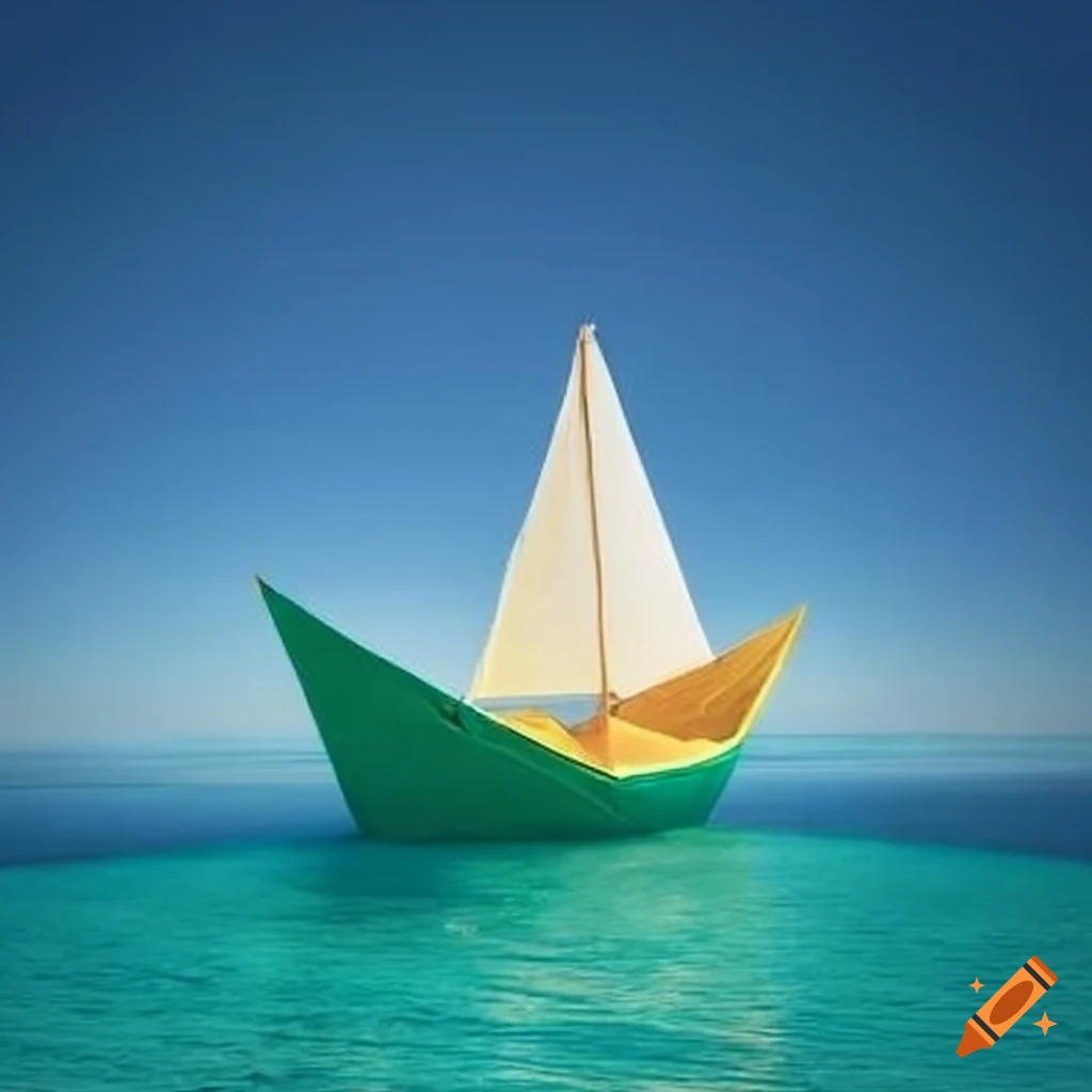 paper sailboat sailing towards Fiji