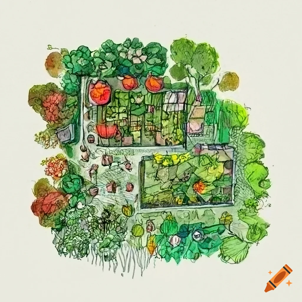 sketch of a garden plan