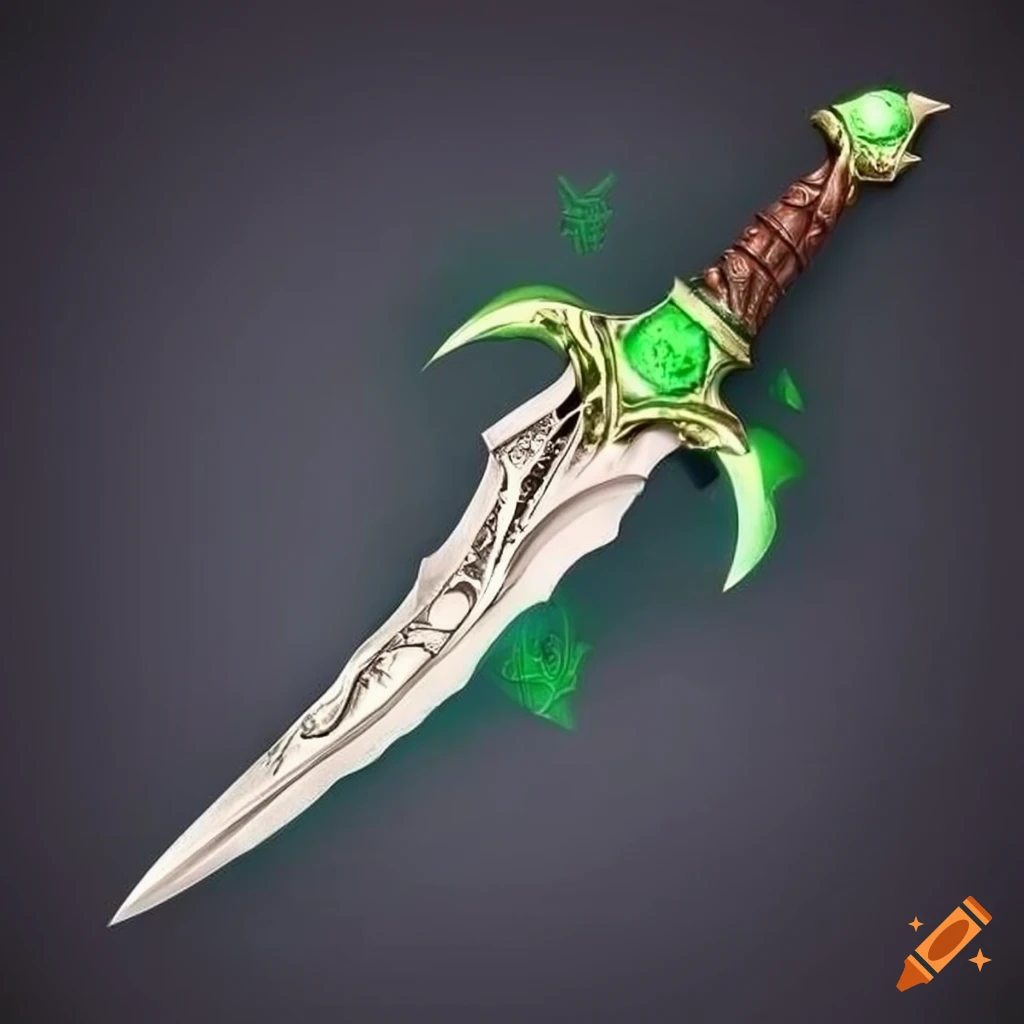 fantasy dagger with green blade