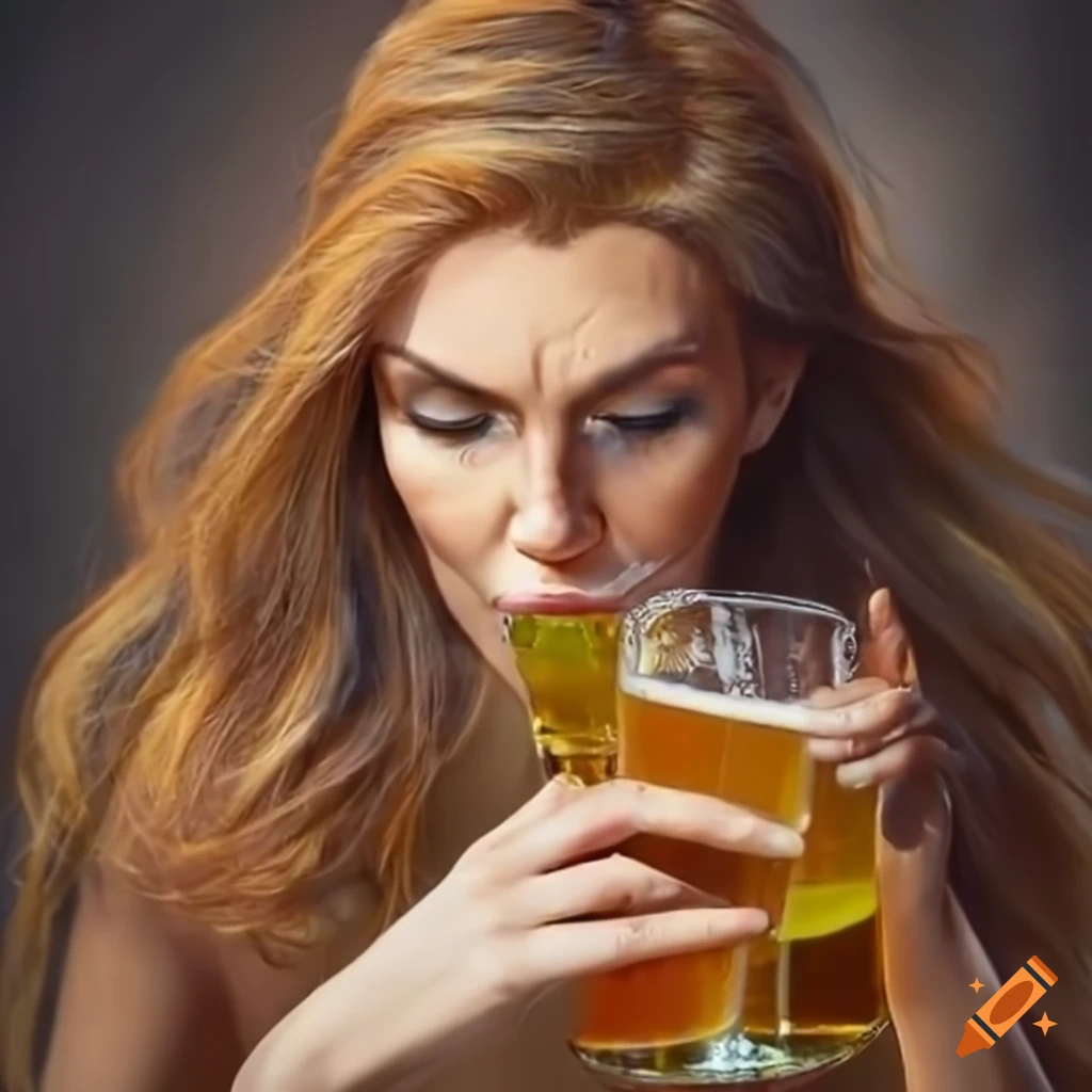 woman enjoying a refreshing beer