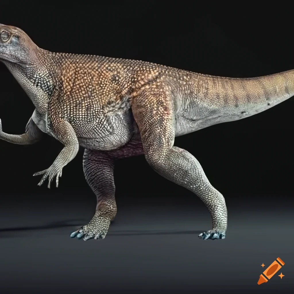 scientific illustration of Iguanodon bernissartensis dinosaur