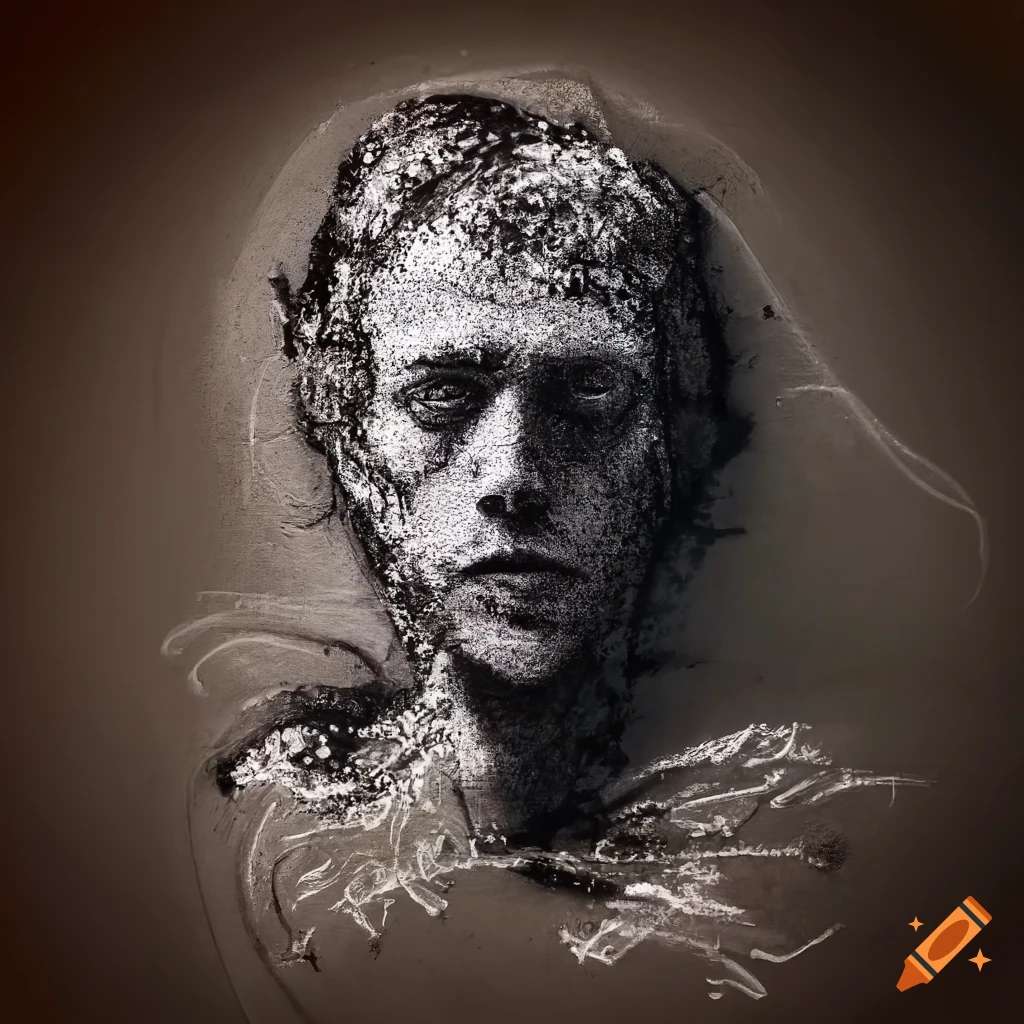 smudged chalk art of the faded man