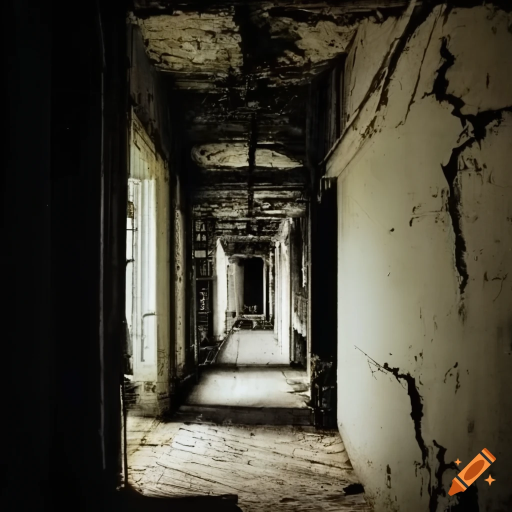 photograph of a decrepit interior in a nuclear plant