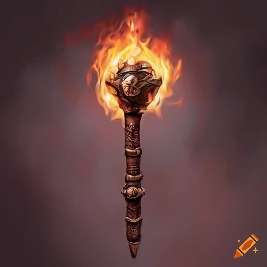 epic fantasy fire mace