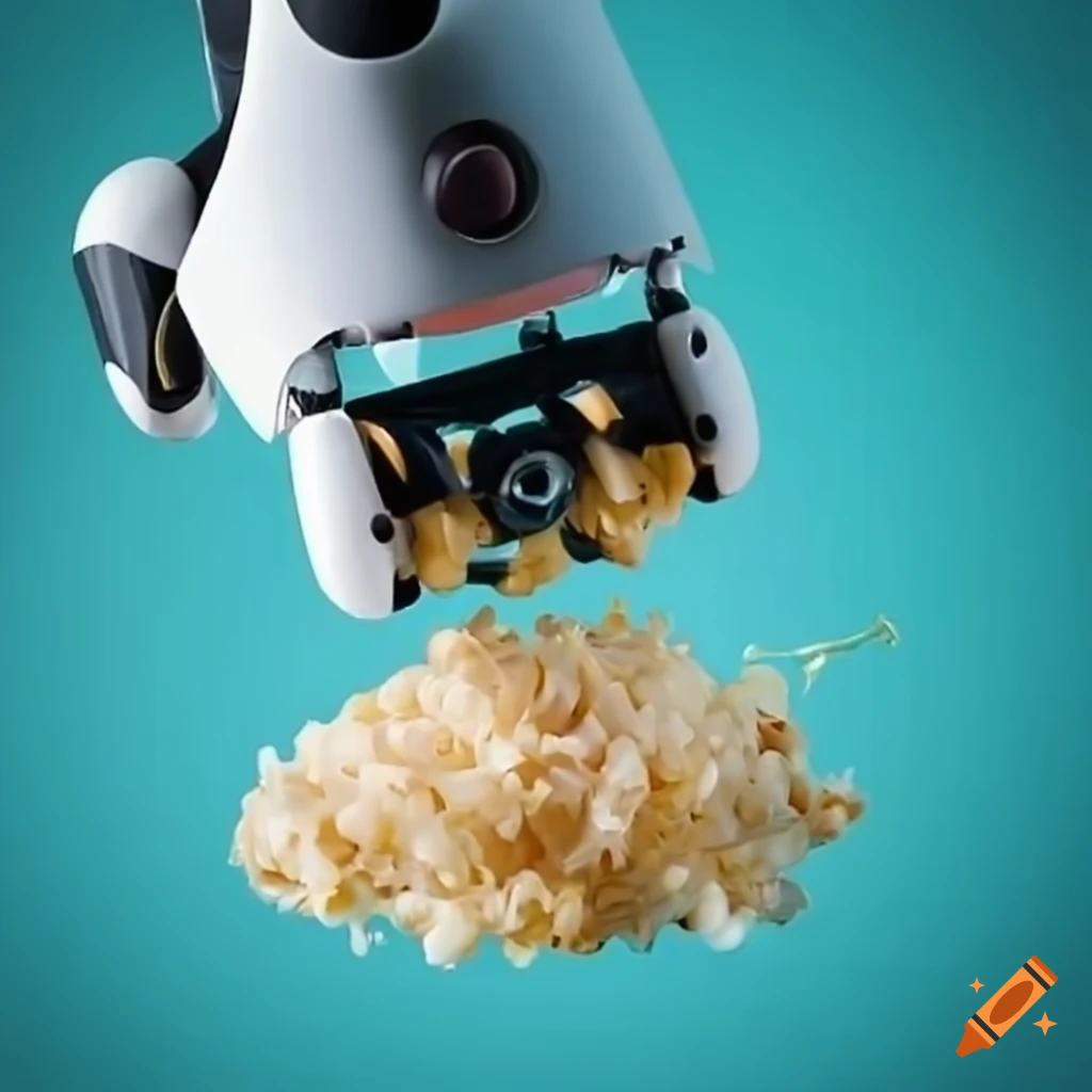 robot cooking with minced garlic