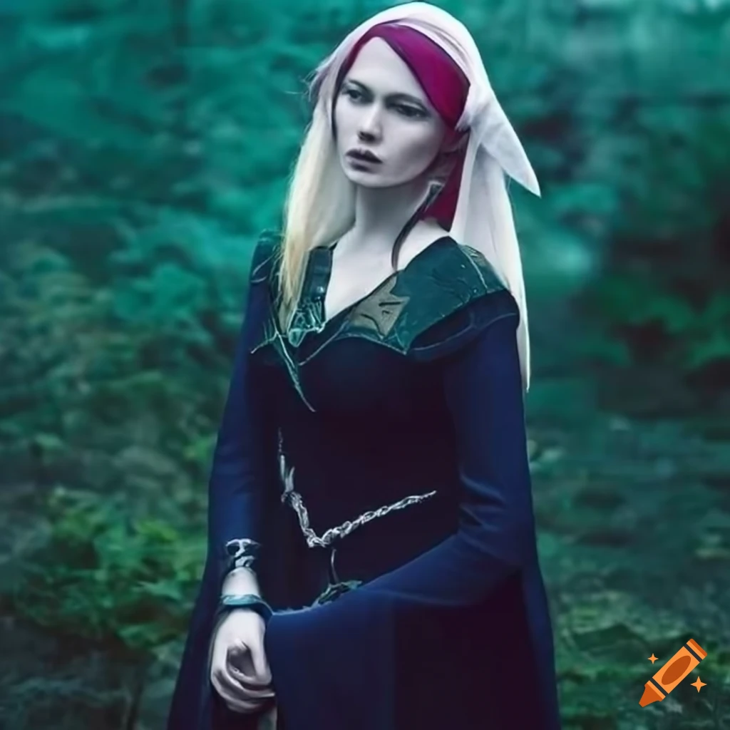 dark elf with warpaint and medieval clothes