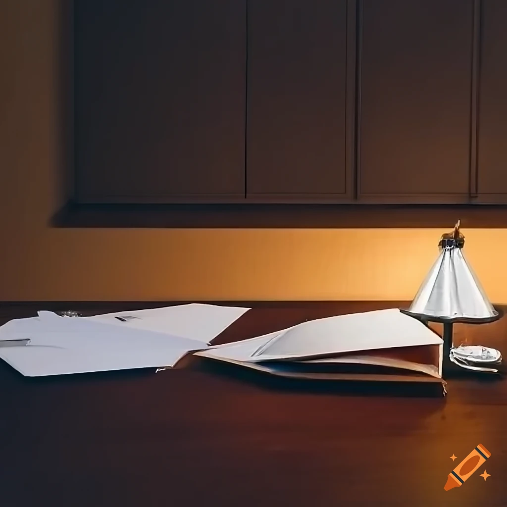 office desk with computer and stationery