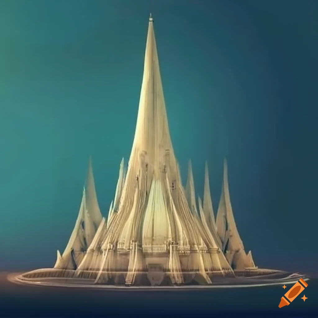 intricate skyscraper with onion dome tipped spires
