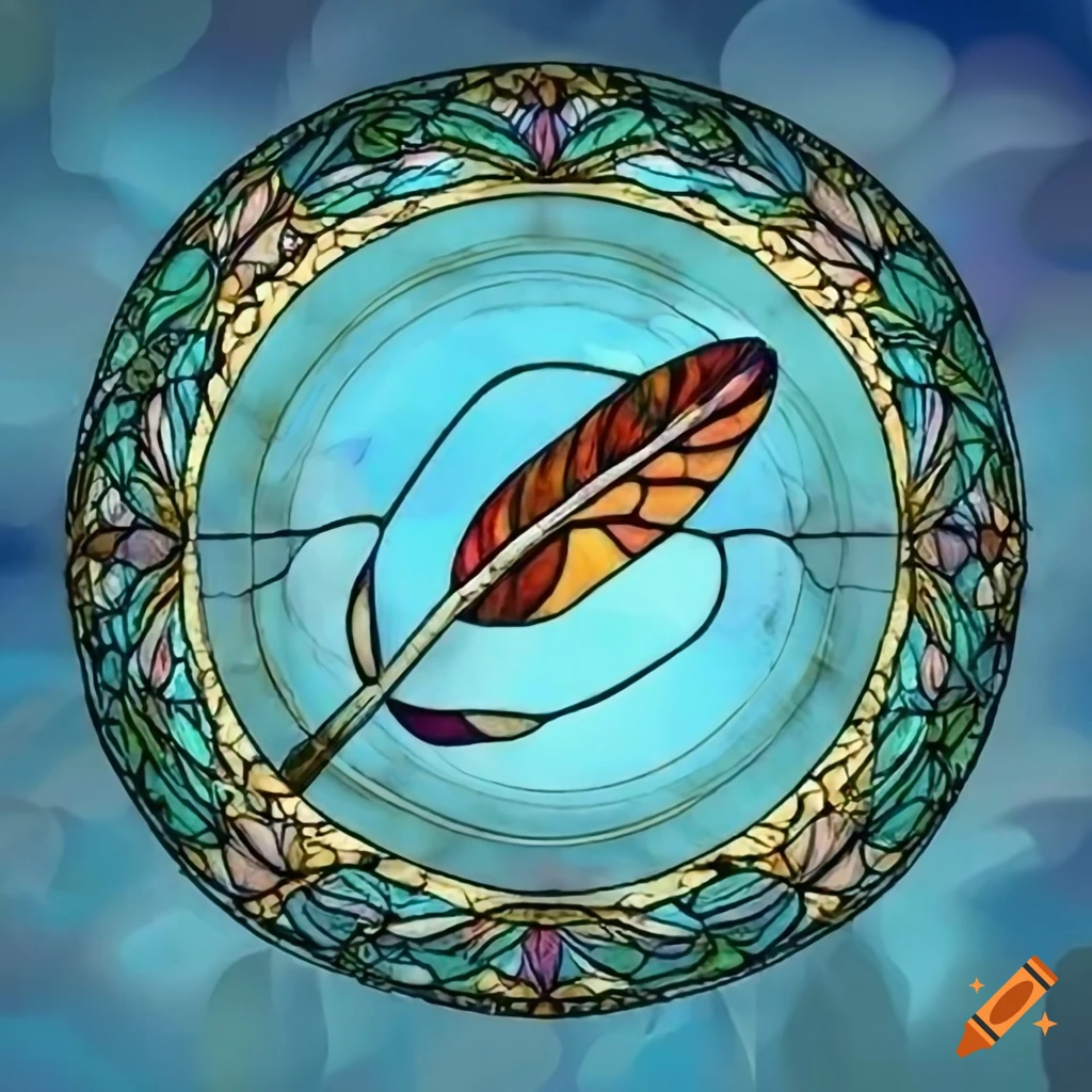 peacock feather in stained glass
