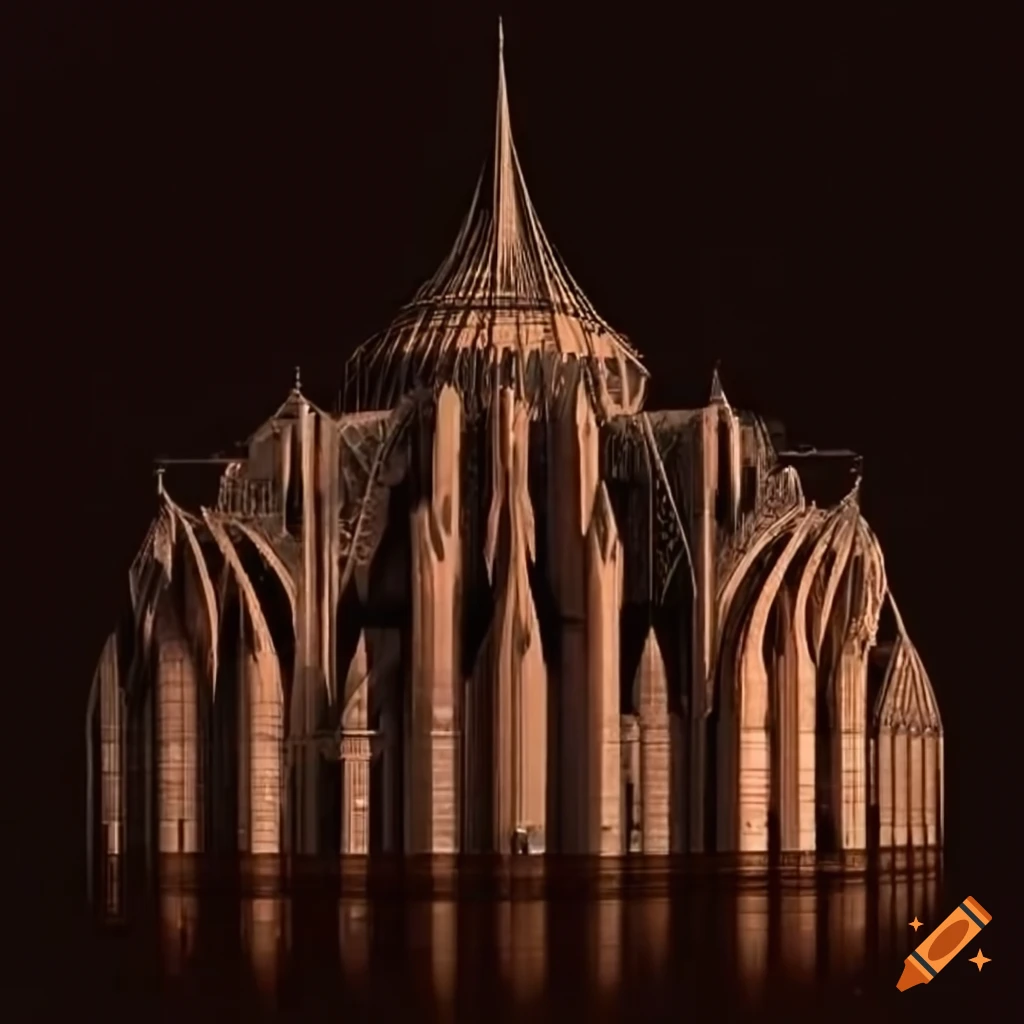 art deco skyscraper with onion dome tipped spires