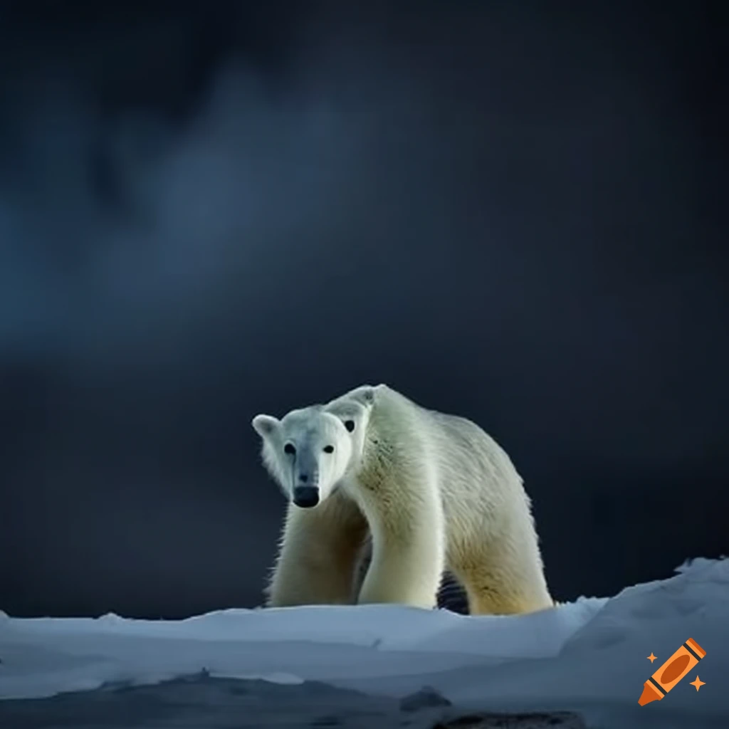 image of a battle scarred polar bear