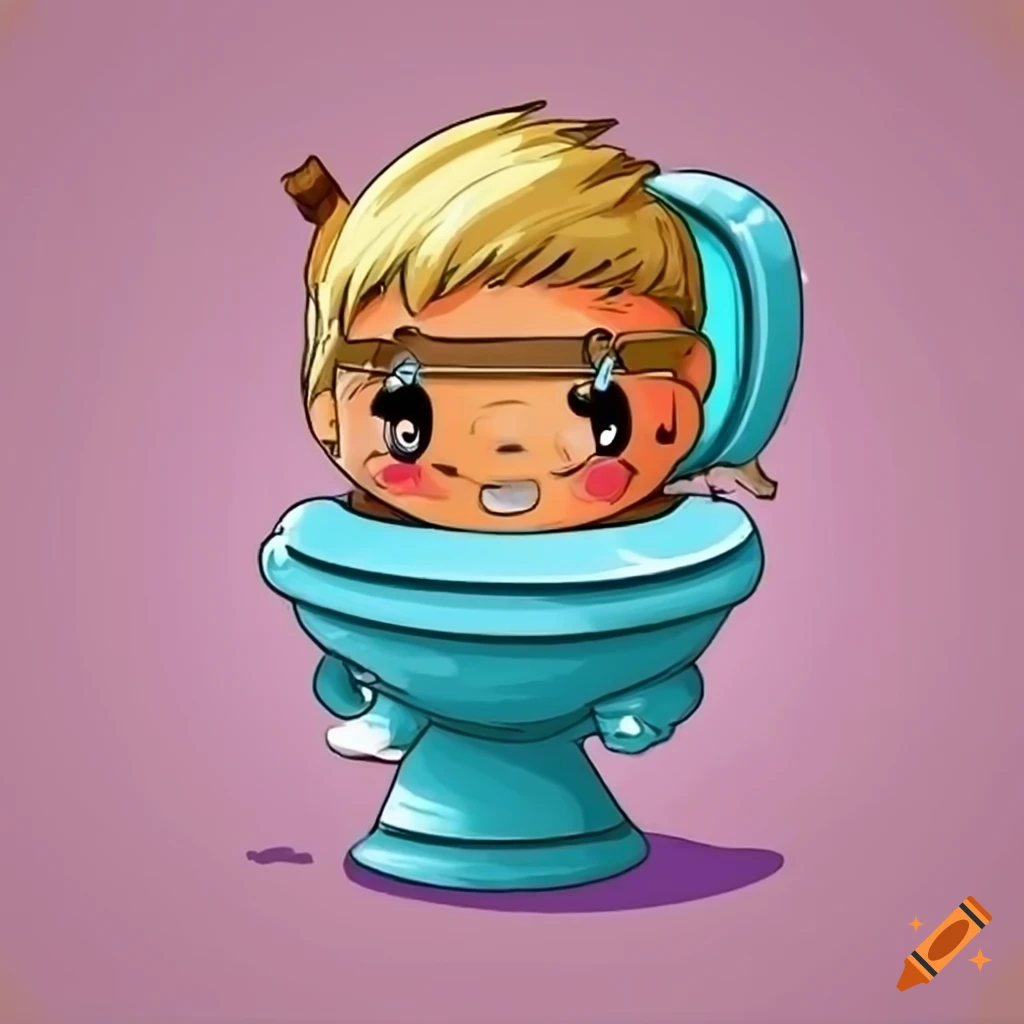 cartoon illustration of a warrior toilet