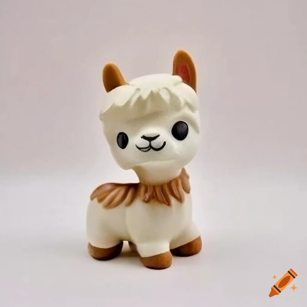 ceramic figurine of a cute chibi llama