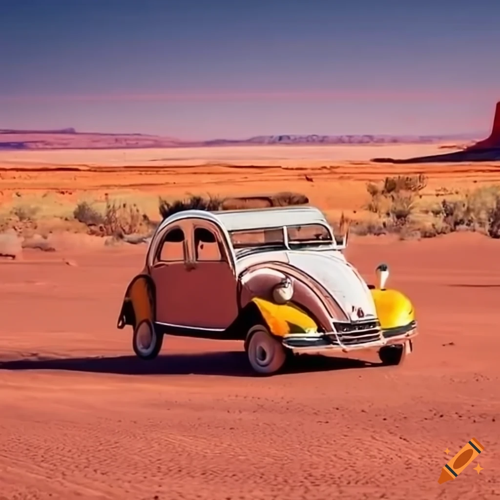 Citroën 2cv in Utah desert landscape