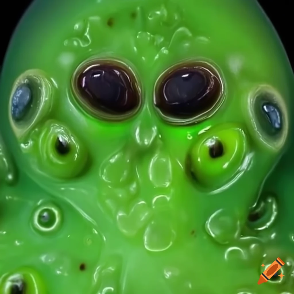 green alien ooze with eyes