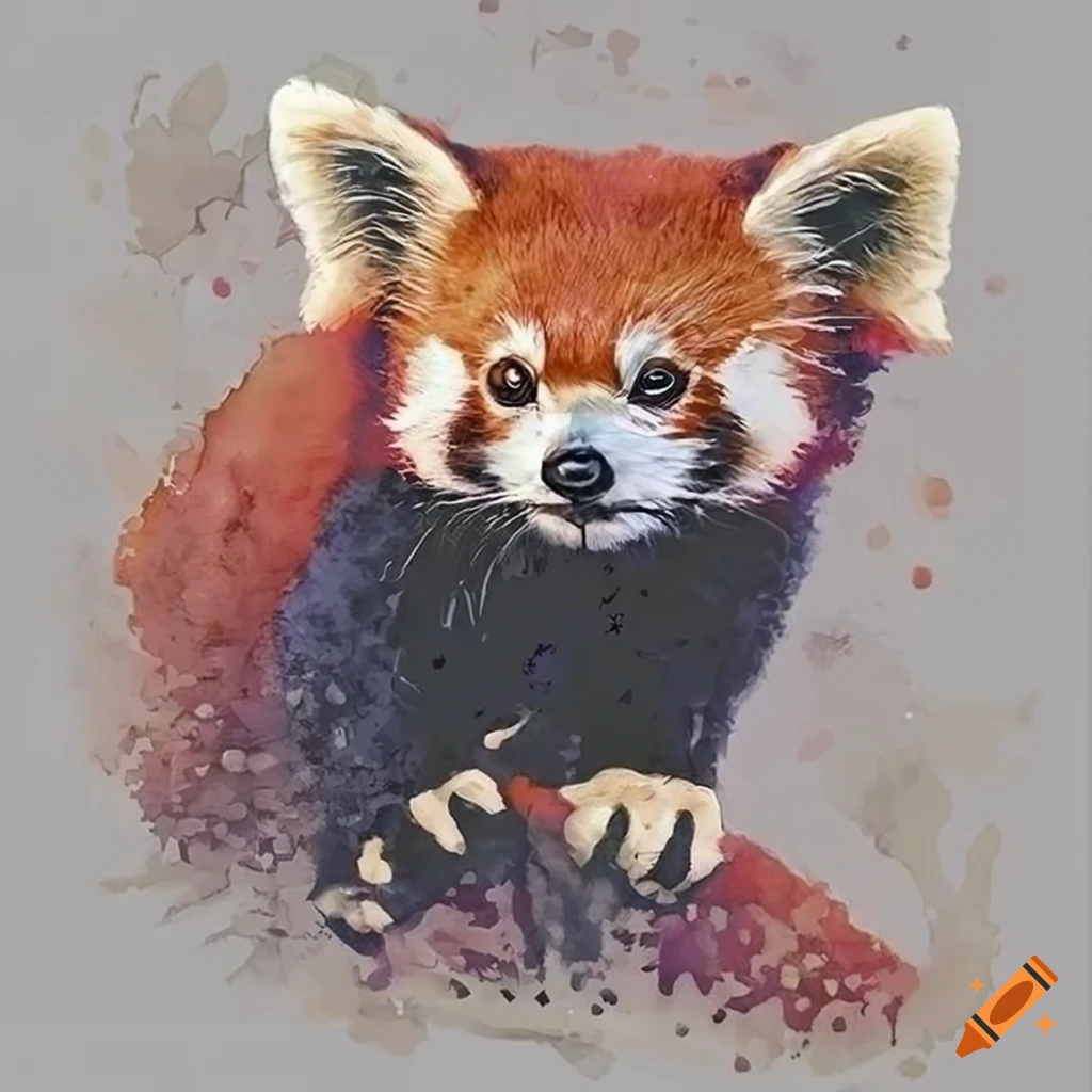 modern wall art design of a red panda