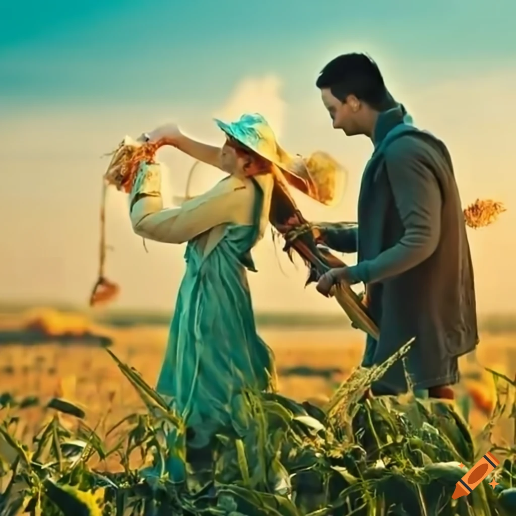 couple harvesting a bountiful crop